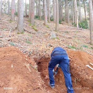 Detalle de la calicata realizada en Aspurz (Navarra)